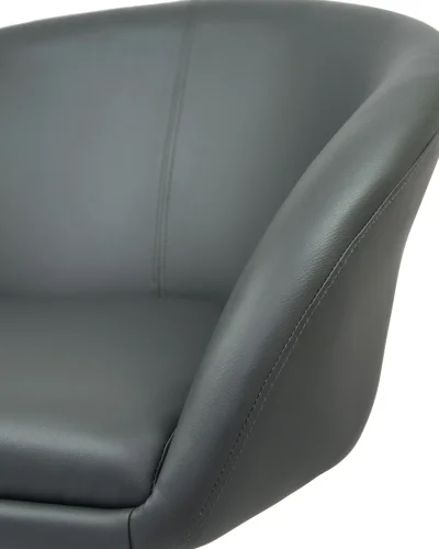 Кресло дизайнерское 8600-LM,  цвет сиденья серый, цвет основания хром Dobrin, серый/экокожа, ножки/металл/хром, размеры - 750*900***600*570 фото 6
