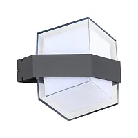 Настенный светильник LED Kaimas 358575 Novotech уличный IP54 серый чёрный 1 лампа, плафон прозрачный белый в стиле современный хай-тек LED