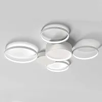 Люстра потолочная в виде колец TWINE 5 rings White 204615-26 ImperiumLoft белая на 1 лампа, основание белое в стиле современный кольца