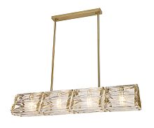 Светильник подвесной Тира 07598-100,36 Kink Light прозрачный на 4 лампы, основание латунь в стиле современный линейный