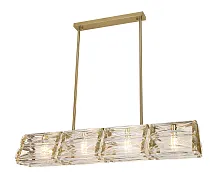 Светильник подвесной Тира 07598-100,36 Kink Light прозрачный на 4 лампы, основание латунь в стиле современный линейный