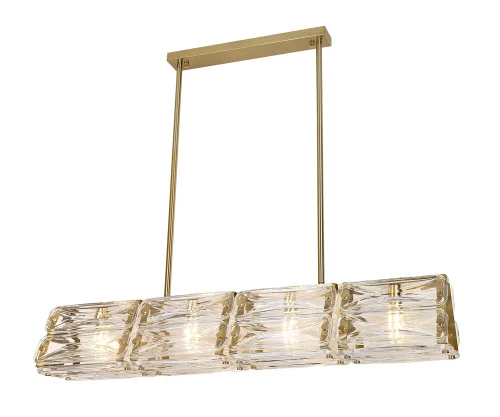 Светильник подвесной Тира 07598-100,36 Kink Light прозрачный на 4 лампы, основание латунь в стиле современный линейный