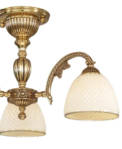 Люстра потолочная PL 7125/3 Reccagni Angelo белая на 3 лампы, основание золотое в стиле классический  фото 2