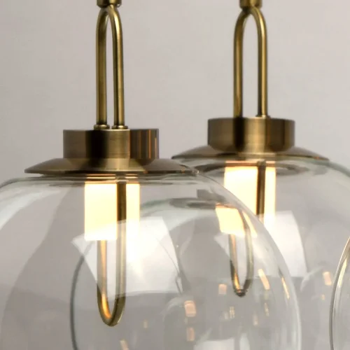 Светильник подвесной LED Крайс 657011307 DeMarkt прозрачный 7 ламп, основание бронзовое в стиле современный шар фото 3
