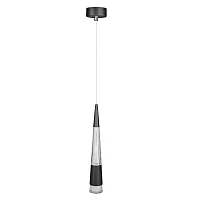 Светильник подвесной LED Sabik A6576SP-1BK Arte Lamp прозрачный на 1 лампу, основание чёрное в стиле современный 