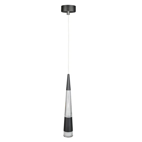 Светильник подвесной LED Sabik A6576SP-1BK Arte Lamp прозрачный на 1 лампу, основание чёрное в стиле современный 