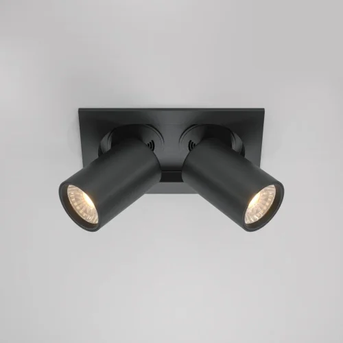 Светильник точечный LED Hidden DL045-02-10W3K-B Maytoni чёрный 2 лампы, основание чёрное в стиле современный хай-тек  фото 3