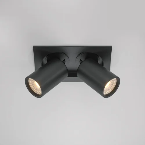 Светильник точечный LED Hidden DL045-02-10W3K-B Maytoni чёрный на 2 лампы, основание чёрное в стиле современный хай-тек фото 3