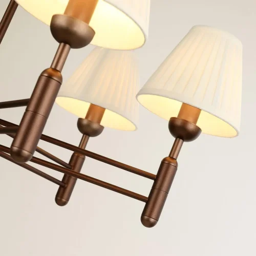 Люстра подвесная Avangard 2953-6P Favourite белая на 6 ламп, основание коричневое в стиле современный фото 4