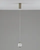Светильник подвесной LED Prismique V11712-PL Moderli прозрачный на 1 лампу, основание латунь в стиле современный 