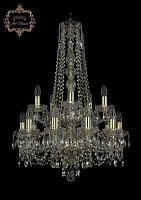 Люстра подвесная хрустальная 11.11.10+5.195.2d.h-85.Gd.Sp Bohemia Art Classic прозрачная на 15 ламп, основание золотое в стиле классический 