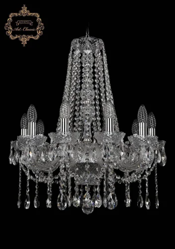 Люстра подвесная хрустальная 11.12.10.195.h-63.Cr.Sp Bohemia Art Classic прозрачная на 10 ламп, основание хром в стиле классический 