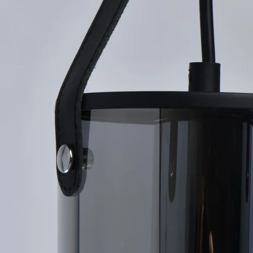 Светильник подвесной Тетро 673014701 DeMarkt серый 1 лампа, основание чёрное в стиле современный  фото 6