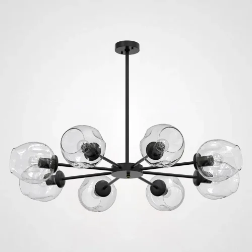 Люстра на штанге MARINE B 8 Black/Transparent 189682-26 ImperiumLoft прозрачная на 8 ламп, основание чёрное в стиле скандинавский Люстра на штанге MARINE B 8 Black/Transparent 189682-26 ImperiumLoft прозрачная на 8 ламп, основание чёрное в стиле скандинавский
