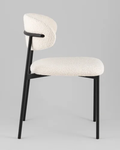 Стул Sevyn, букле молочный УТ000040251 Stool Group, молочный/букле, ножки/металл/чёрный, размеры - *700**** фото 6
