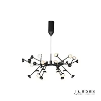 Люстра подвесная LED Inefable X088301-100 BK iLedex белая чёрная на 1 лампа, основание чёрное в стиле хай-тек современный 