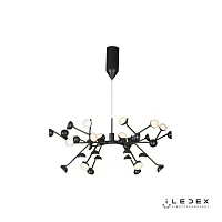 Люстра подвесная LED Inefable X088301-100 BK iLedex чёрная белая на 1 лампу, основание чёрное в стиле современный хай-тек 