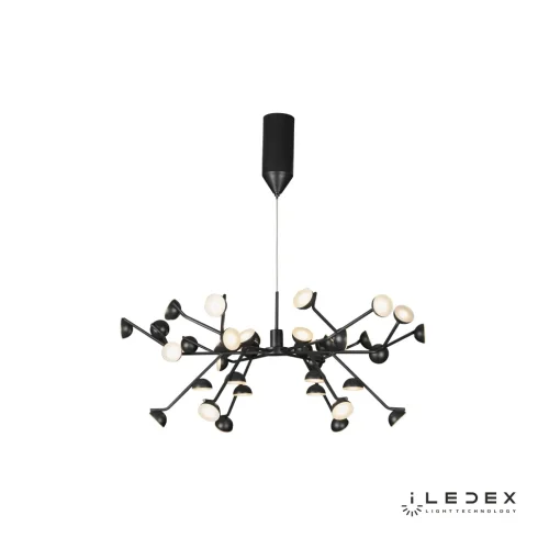 Люстра подвесная LED Inefable X088301-100 BK iLedex чёрная белая на 1 лампу, основание чёрное в стиле современный хай-тек 