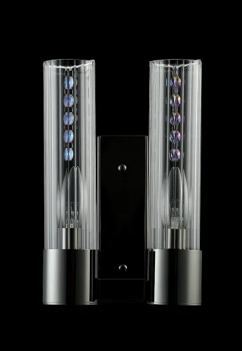 Бра OTONO AP2 BLACK CHROMIUM/TRANSPARENTE Crystal Lux прозрачный на 2 лампы, основание чёрное в стиле современный  фото 3