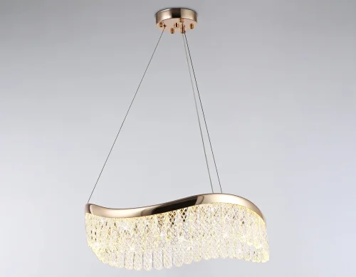 Светильник подвесной LED TR49717 Ambrella light прозрачный 1 лампа, основание золотое в стиле современный хай-тек  фото 7
