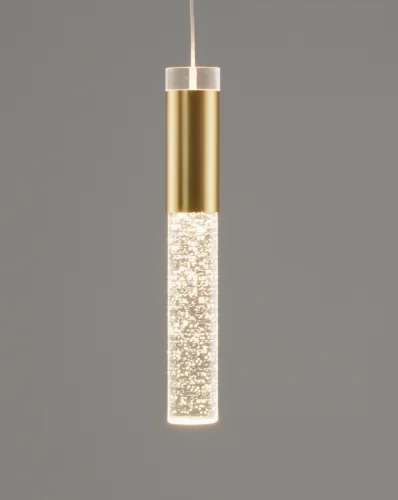Светильник подвесной LED Ran V10896-PL Moderli прозрачный золотой 1 лампа, основание белое в стиле современный трубочки фото 3