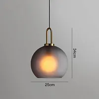 Светильник подвесной GAUSS 25 шар серый 189519-26 ImperiumLoft серый 1 лампа, основание латунь в стиле современный 