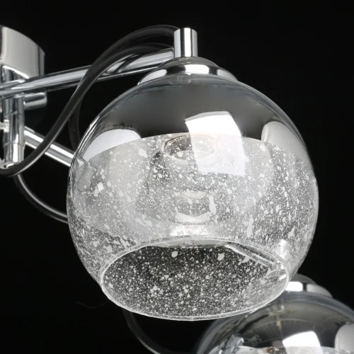 Люстра потолочная Вита 220013705 DeMarkt прозрачная на 5 ламп, основание хром в стиле современный шар фото 5