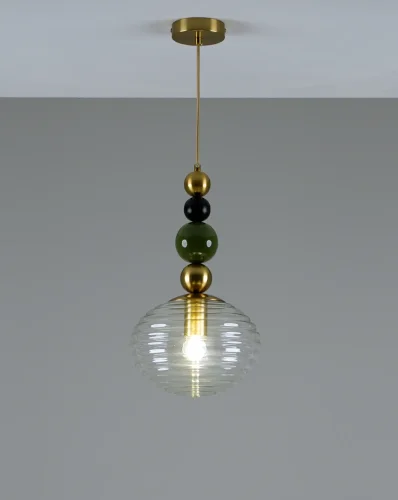 Светильник подвесной Arti V10914-P Moderli прозрачный 1 лампа, основание золотое в стиле современный выдувное
