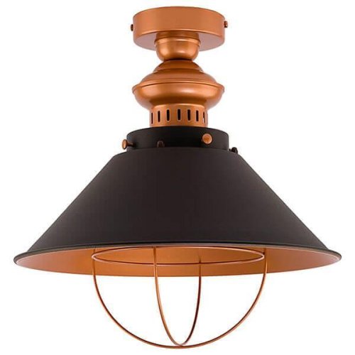 Светильник потолочный Garret 9247-NW Nowodvorski чёрный 1 лампа, основание медь в стиле лофт 