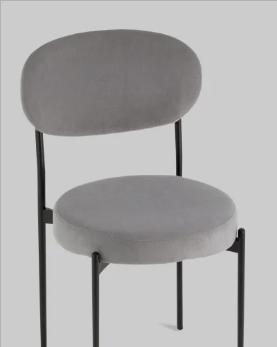 Стул Бриф DD велюр серый УТ000041428 Stool Group, серый/велюр, ножки/металл/чёрный, размеры - ***** фото 7