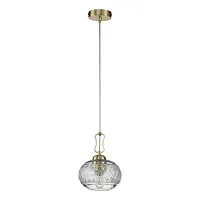 Светильник подвесной Pizzo V000290 Indigo прозрачный 1 лампа, основание золотое в стиле классический выдувное