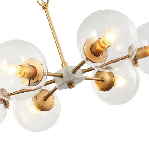 Люстра подвесная Marmore 2671-6P Favourite прозрачная на 6 ламп, основание золотое в стиле современный кантри шар фото 5