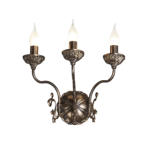 Бра V1115/3A Vitaluce без плафона на 3 лампы, основание чёрное в стиле кантри 