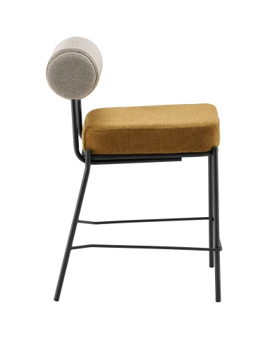 Стул полубарный Ponpoun, бежевый, терракотовый УТ000040468 Stool Group, терракотовый/шенилл, ножки/металл/чёрный, размеры - *910***520*635 фото 3