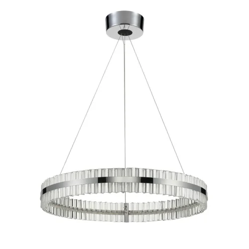 Светильник подвесной LED Faccia VL1694P02 Vele Luce прозрачный на 1 лампу, основание хром в стиле современный кольца