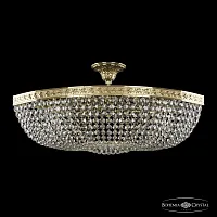 Люстра потолочная хрустальная 19283/80IV G Bohemia Ivele Crystal прозрачная на 10 ламп, основание золотое в стиле классика sp