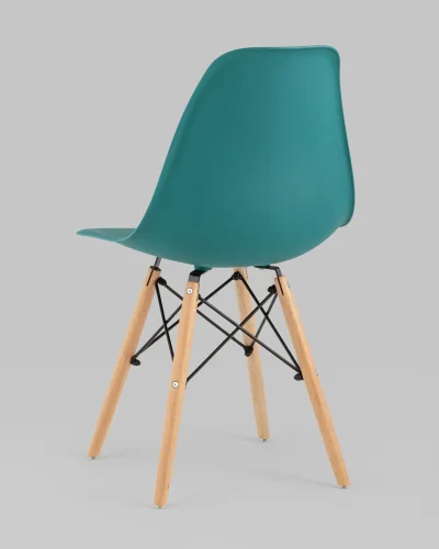 Стул EAMES, темно-бирюзовый 4шт. (набор) УТ000037611 Stool Group, /, ножки/массив бука/бежевый, размеры - *815***460*530 фото 6
