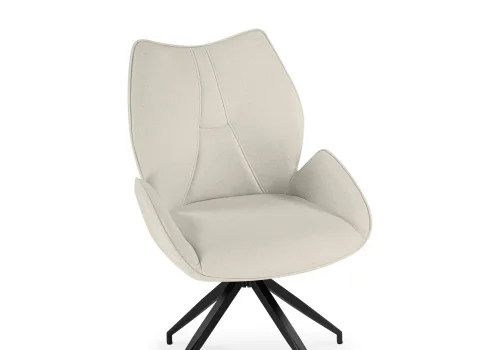 Стул на металлокаркасе Miranda 360 крутящийся beige / black 15847 Woodville, бежевый/кашемир, ножки/металл/чёрный, размеры - ****540*610 фото 6
