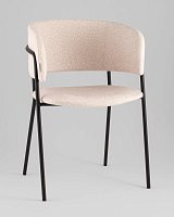 Кресло Нэлли New, буклированный велюр бежевый УТ000039981 Stool Group, бежевый/букле, ножки/металл/чёрный, размеры - *****