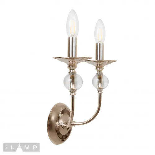 Бра Aura B1030-2 GD iLamp без плафона на 2 лампы, основание золотое в стиле американский современный фото 2