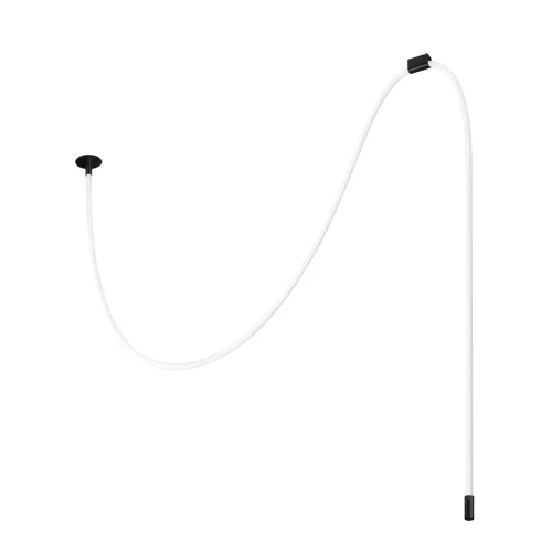 Светильник подвесной LED Thread 10388A Black LOFT IT белый на 1 лампу, основание чёрное в стиле хай-тек современный минимализм гибкий неон фото 4