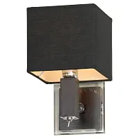 Бра С выключателем  MONTONE LSF-2571-01 Lussole чёрный 1 лампа, основание хром в стиле современный 