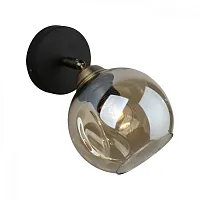 Бра Tuenno OML-93501-01 Omnilux прозрачный янтарный 1 лампа, основание чёрное в стиле лофт 