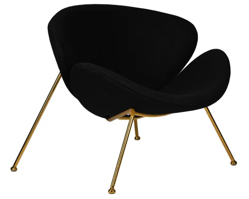 Кресло дизайнерское  72-LMO EMILY, цвет сиденья черный (AF9), цвет основания золото Dobrin, чёрный/ткань, ножки/металл/золотой, размеры - ****810*780 фото 2