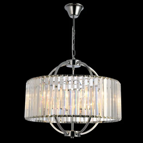 Люстра подвесная PLAZA 81408/5C CHROME Natali Kovaltseva прозрачная на 5 ламп, основание хром в стиле современный 
