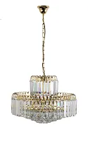 Люстра хрустальная подвесная Ovada E 1.5.50.100 G Arti Lampadari прозрачная на 8 ламп, основание золотое в стиле классический 