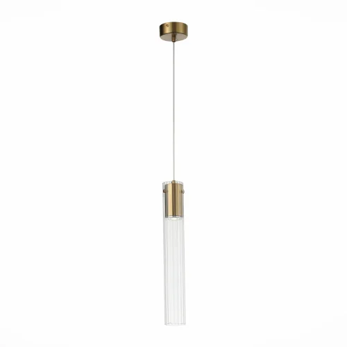 Светильник подвесной Terni SL1229.303.01 ST-Luce прозрачный 1 лампа, основание латунь в стиле современный трубочки