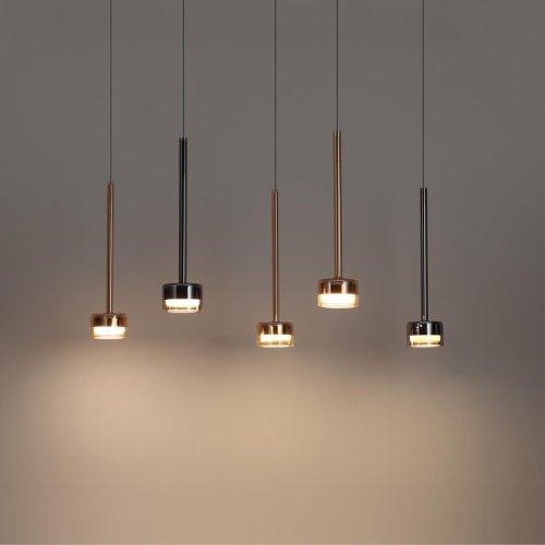 Светильник подвесной LED Laslo 7152/10L Odeon Light янтарный на 1 лампу, основание медь в стиле современный классический фото 3