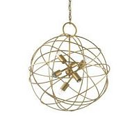 Люстра подвесная KONSE SP6 Ideal Lux золотая на 6 ламп, основание золотое в стиле современный 
