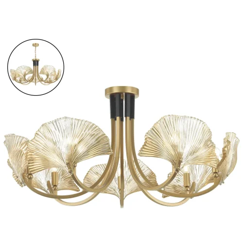 Люстра подвесная Ventaglio 4870/7 Odeon Light золотая на 7 ламп, основание золотое в стиле классический арт-деко  фото 2